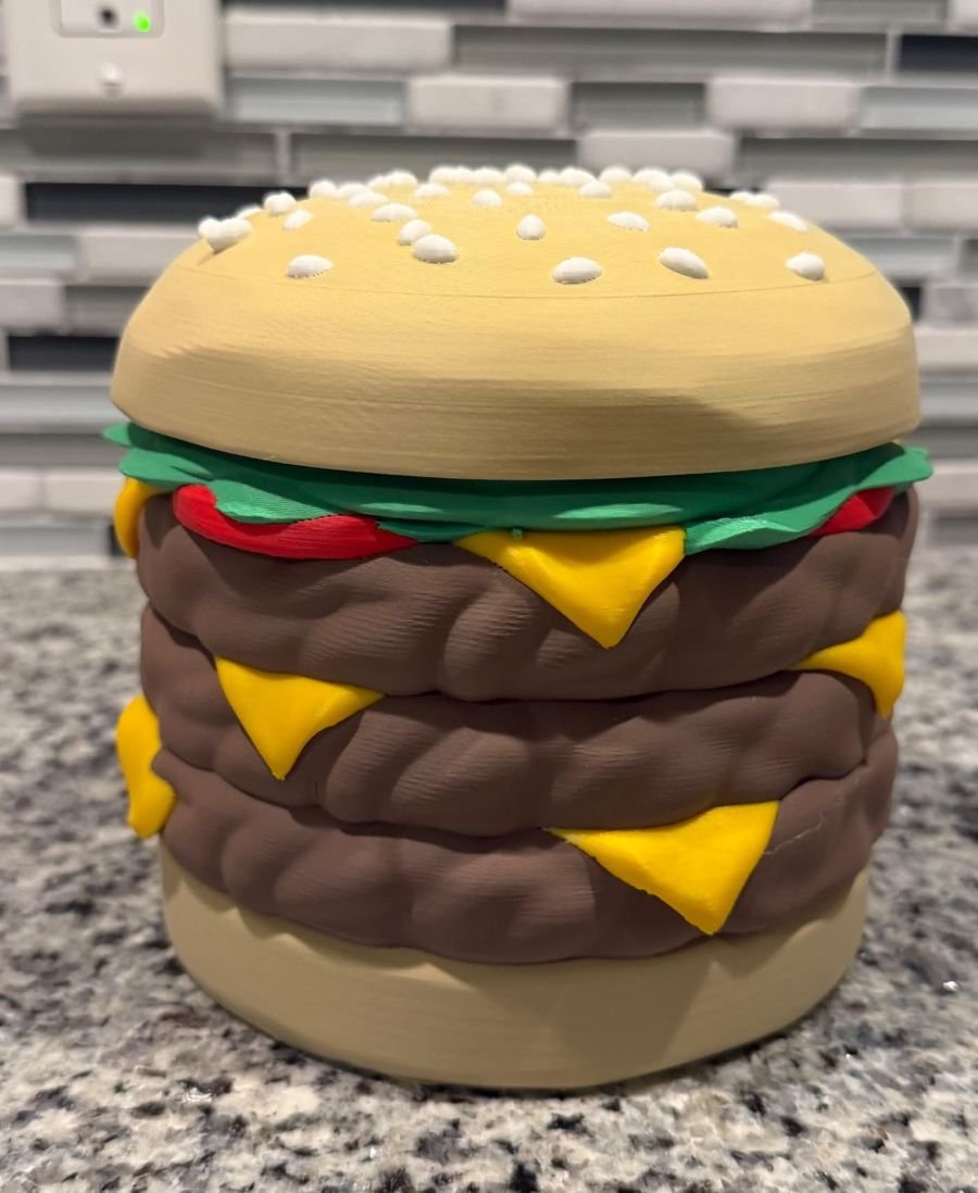 Burger Deck Box, 3D printed by ThatCadDad